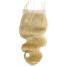 new premium stock body wave 4x4 hair piece lace closure blonde